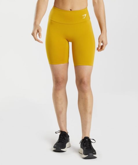 Women's Gymshark Training Cycling Shorts Yellow | NZ 4IYPCB